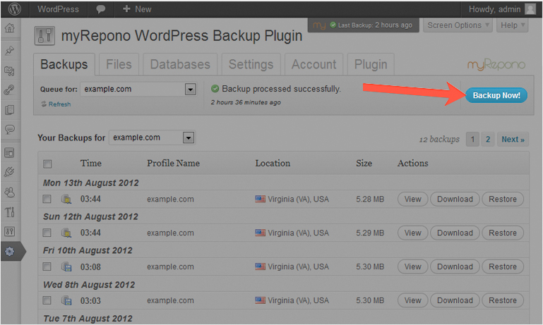 WordPress Backup