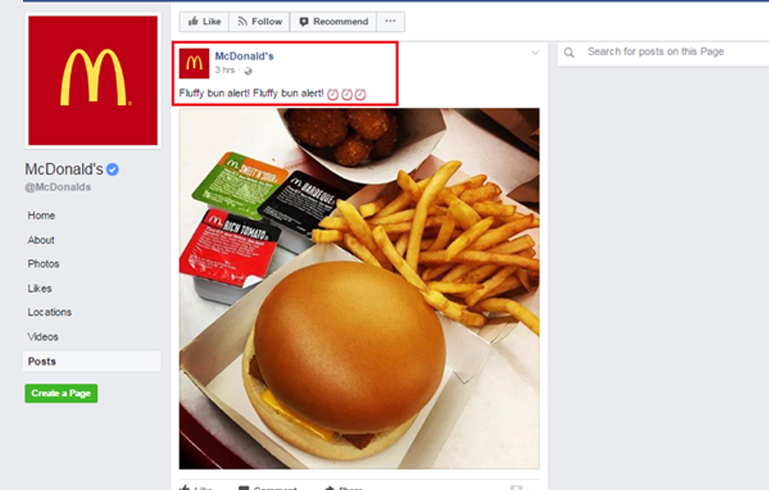 mcdonald's facebook page