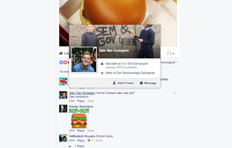 Selecting a fan from mcdonald's facebook page 