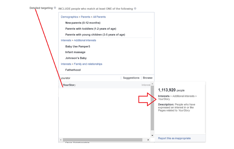 Detailed Targeting to run Facebook ads