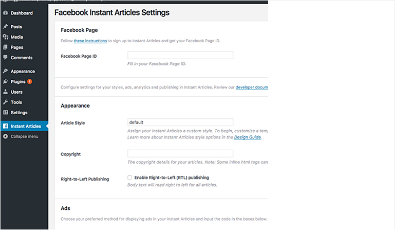 How to setup Facebook instant articles in WordPress