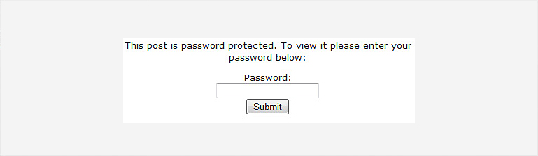 Enter password to see the password protected post