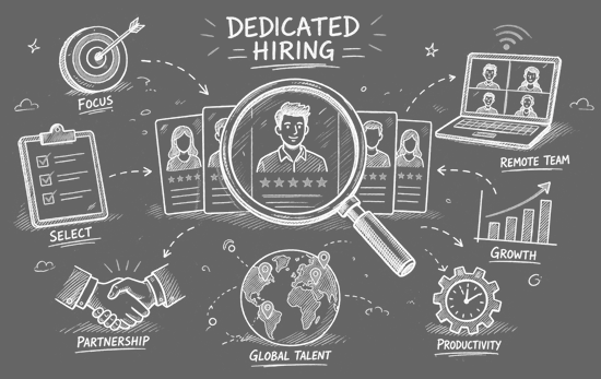 Dedicated Resource Hiring Services Illustration