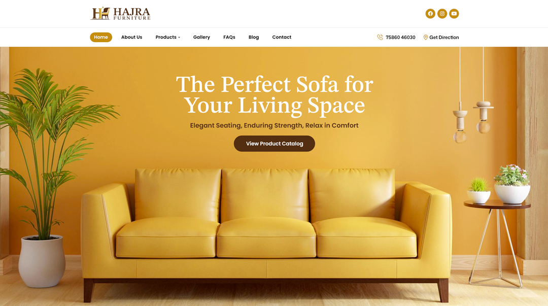 Hajra Furniture Website Design and Development